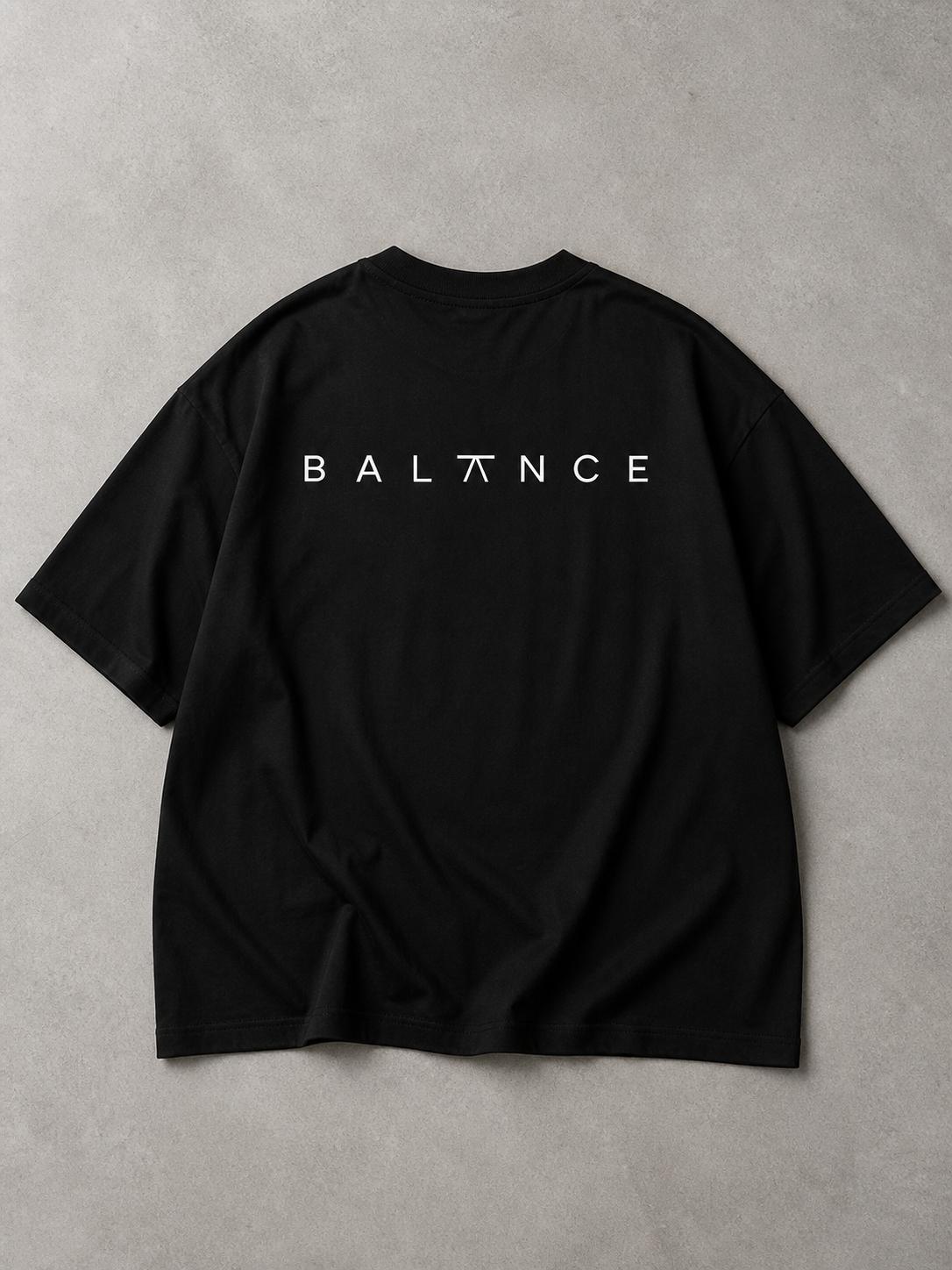 BLACK OVERSIZED “PRINTED” T-SHIRT