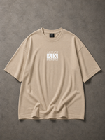 BEIGE OVERSIZED PRINTED T-SHIRT