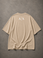 BEIGE OVERSIZED PRINTED T-SHIRT