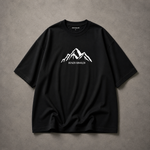 BLACK OVERSIZED PRINTED T-SHIRT