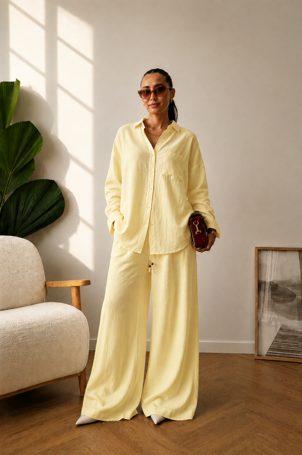 YELLOW LINEN SET