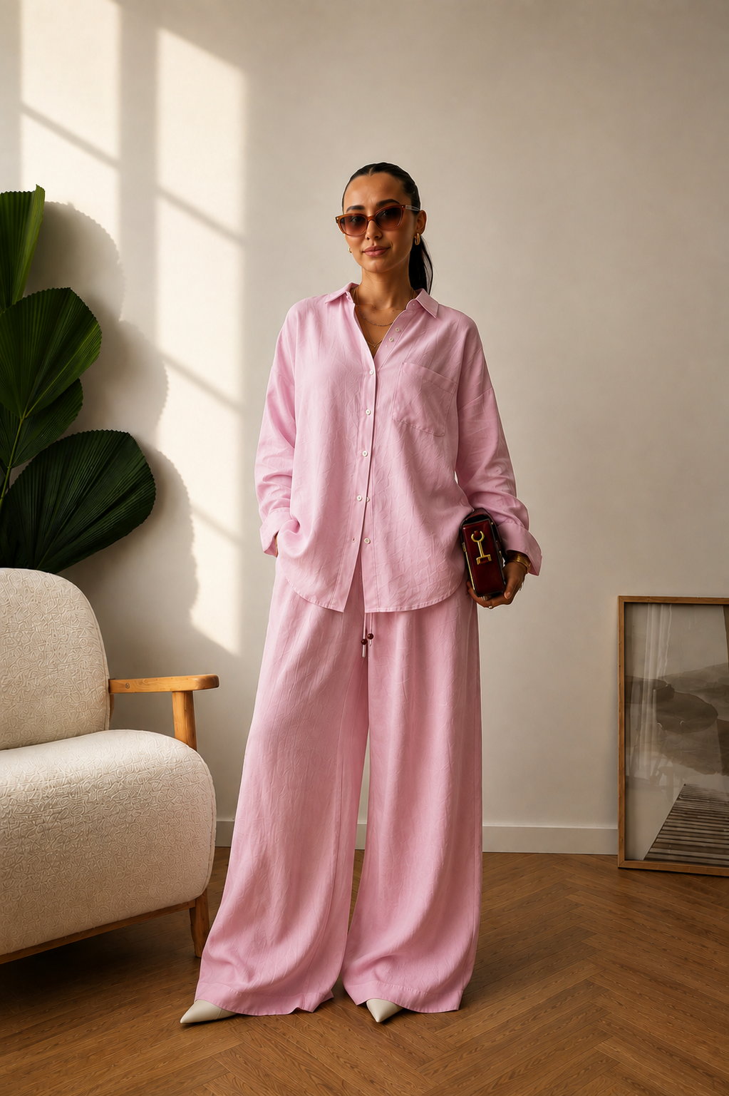 PINK LINEN SET