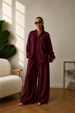 BURGUNDY LINEN SET