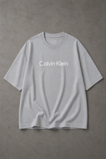 GRAY OVERSIZED PRINTED T-SHIRT