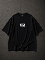 BLACK OVERSIZED PRINTED T-SHIRT