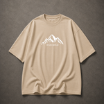 BEIGE OVERSIZED PRINTED T-SHIRT
